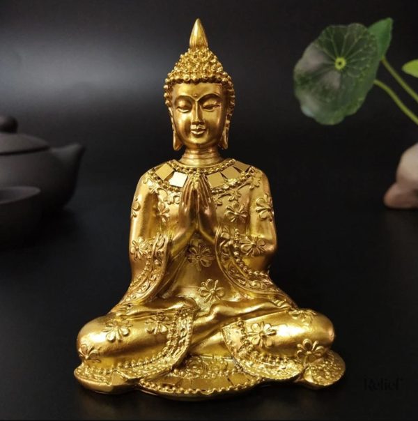 Bouddha femme dorée, statue de 10 cm pour interior design