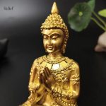 Statue religieuse Bouddha 10 cm, dorée et intemporelle