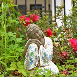 Statue d'extérieur Bouddha femme, décoration paisible