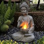 Statue Bouddha extérieure 37 cm pour jardin