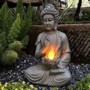 Statue Bouddha extérieure 37 cm pour jardin