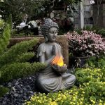 Statuette Bouddha en résine pour espace jardin
