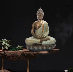 Décoration bouddhiste pour jardin, 30 cm, statue zen