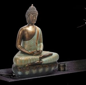Statuette de bouddha en extérieur, 30 cm, style méditatif