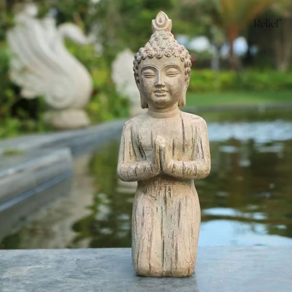 Statue Bouddha en résine, symbole de méditation et paix intérieure