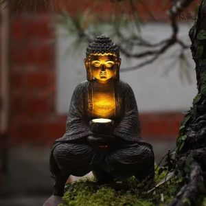 Statue de jardin en résine, Bouddha zen 27 cm