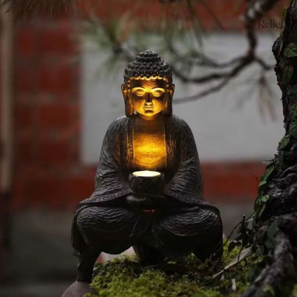 Statue de jardin en résine, Bouddha zen 27 cm
