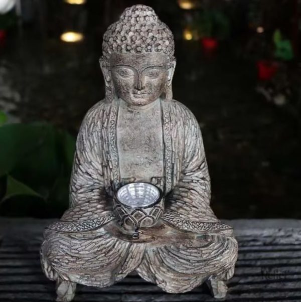 Ornement extérieur Bouddha, statue en résine pour jardin