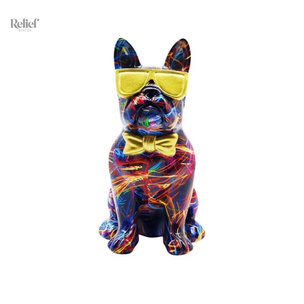 statue-bouldogue-avec-lunette-lazer-25-cm-1 Statue de bouledogue avec lunettes lazer, 25 cm de hauteur