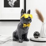 Bouledogue décoratif avec lunettes, 25 cm de hauteur