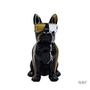 Statue Bouledogue avec lunettes