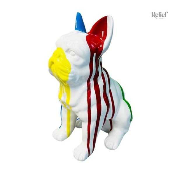 Statue de chien bouledogue pour intérieur