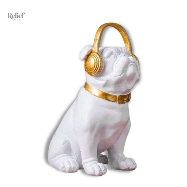 Statue Bouledogue Anglais Casque 21 cm