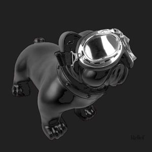 Statue d'un chien bouledogue, artisanat décoratif