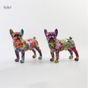 Bouledogue coloré 28 cm pour une touche artistique