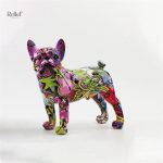 Statue canine style moderne multicolore