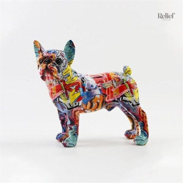 Figurine Bouledogue originale 28 cm en couleur
