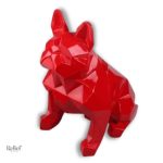 Statue Bouledogue Origami 20 cm