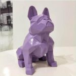 Figurine décorative de bouledogue en origami