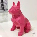 Statue stylisée de bouledogue en origami