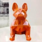 Statue en origami : animal bouledogue