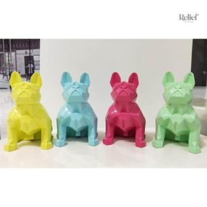 Statue origami de bouledogue en papier décoratif