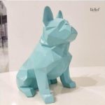 Statue décorative bouledogue origami moderne