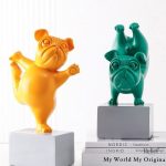 Statue Bouledogue, style contemporain, 23 cm de hauteur
