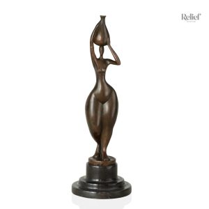 Sculpture bronze africaine 30 cm, statue décorative unique