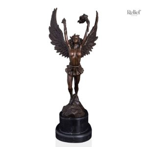 Sculpture bronze déesse Niké 36 cm, œuvre d'art élégante