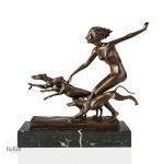 Statue Bronze Diane Chasseresse en pose dynamique