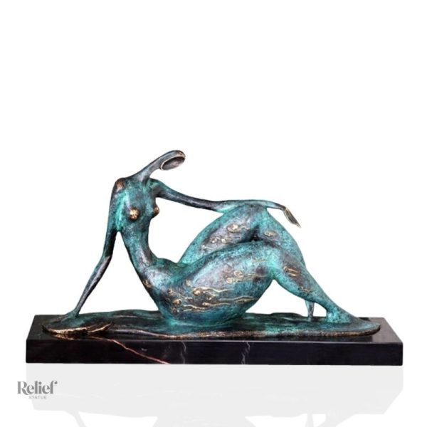 Sculpture en bronze femme assise, 25 cm, statue décorative