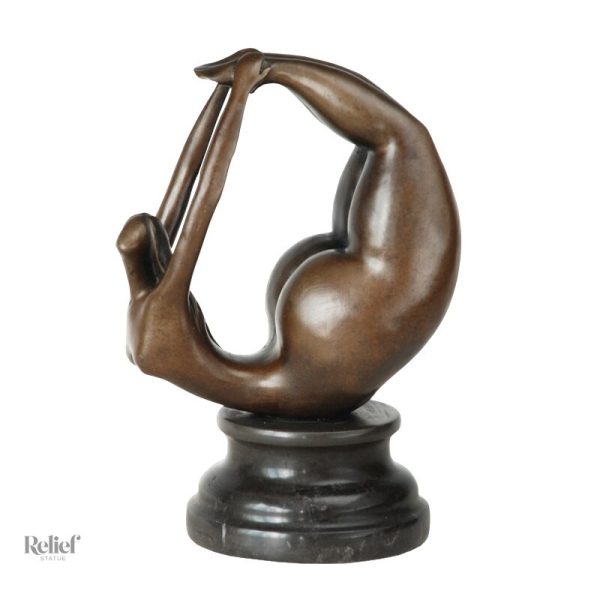 Statue en bronze véritable, élégante femme allongée artisanale