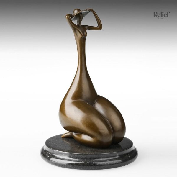 Sculpture en Bronze, 22 cm, femme assise