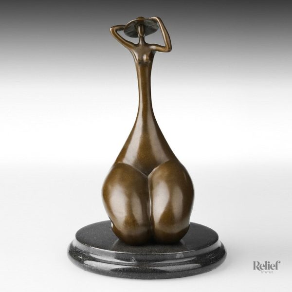 Art en Bronze : Statue 22 cm, femme contemporaine