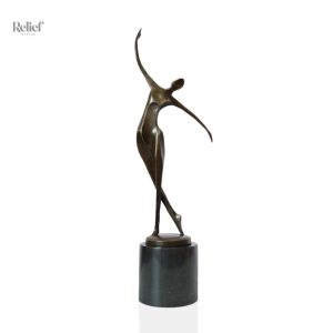 Sculpture Bronze Femme Debout 53 cm, statue élégante en bronze