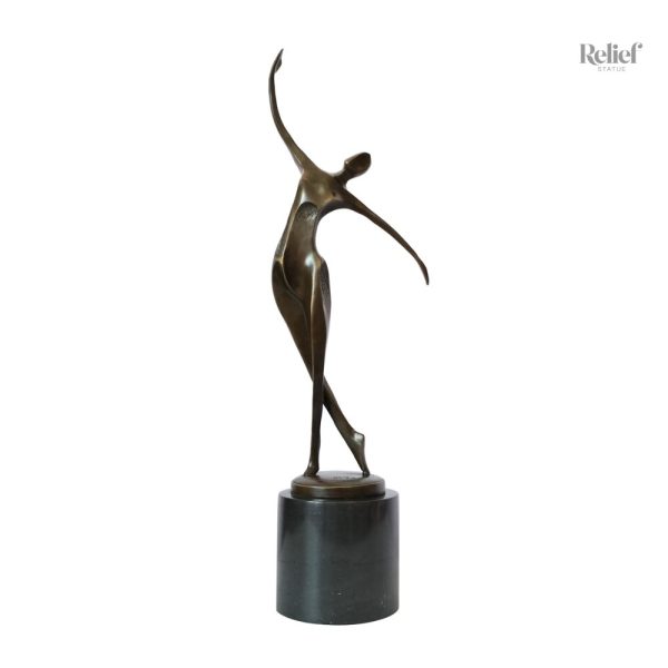 Statue en bronze véritable, décoration féminine debout 53 cm