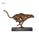 Statue de guépard en bronze, décoration élégante de 25 cm