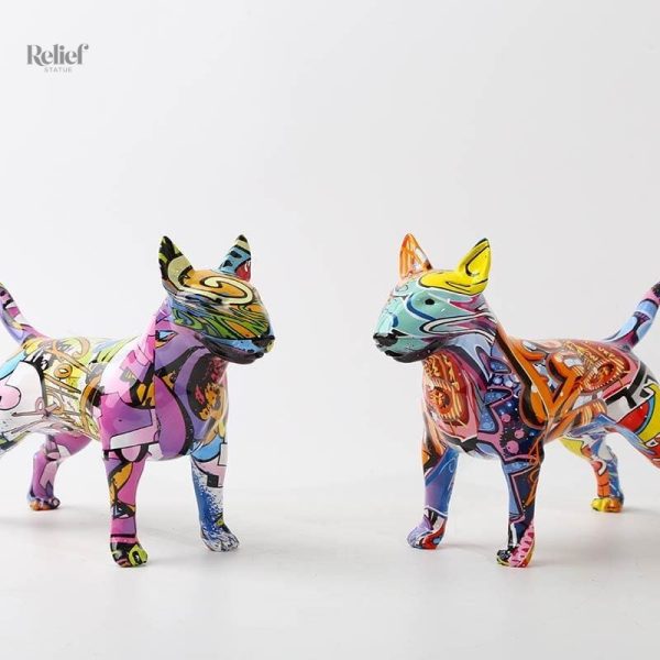 Figurine de chien Bull Terrier artistique