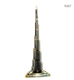Statue Burj Khalifa en métal 18 cm, sculpture moderne