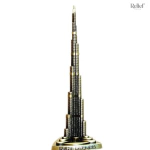 Statue Burj Khalifa en métal 18 cm, sculpture moderne