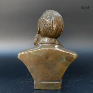 Sculpture buste en bronze, Friedrich Engels, 17 cm