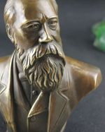 Statue buste Friedrich Engels en laiton 16 cm