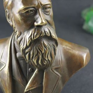 Statue buste Friedrich Engels en laiton 16 cm