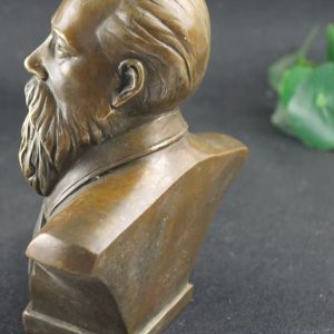 Buste en laiton de Friedrich Engels, 16 cm de hauteur