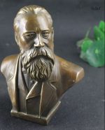 Buste décoratif, Friedrich Engels, matériau en laiton