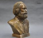 Statue en bronze véritable de Karl Marx, détail authentique