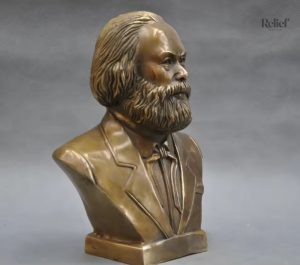 Statue en bronze véritable de Karl Marx, détail authentique
