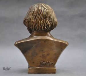 Sculpture buste Karl Marx, pièce en bronze élégante et unique