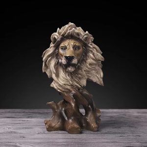 Buste de lion en résine, 28 cm de hauteur